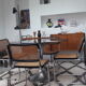 Table pied tulipe chromé années 70