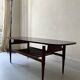Danish teak coffee table with a double top, 1950s design.