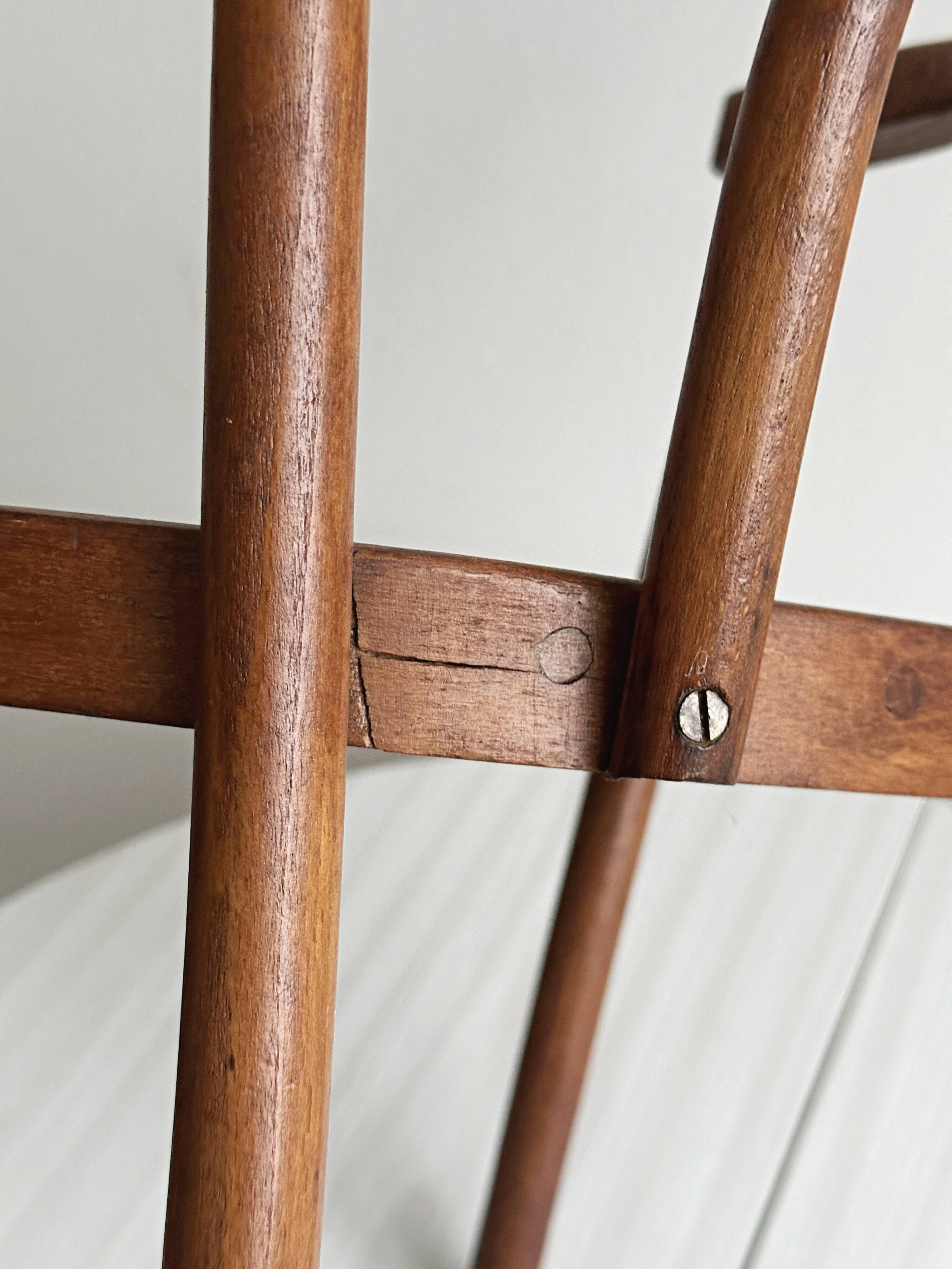 vintage curved wooden children's chair