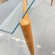 Table basse en verre avec cadre en bois, années 1960, Tchécoslovaquie