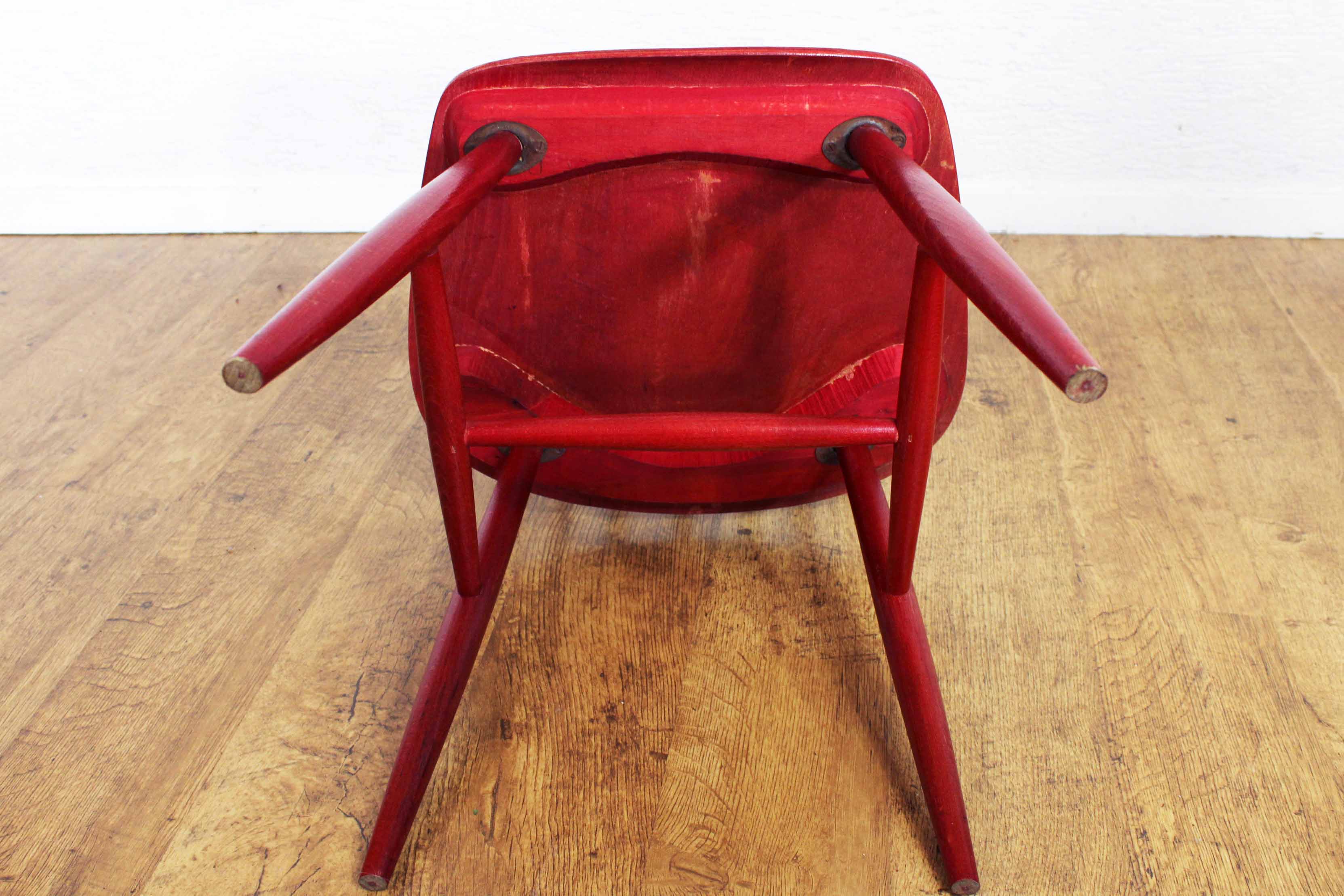 Red Fanett chair by Tapiovaara