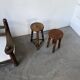 Pair of antique stools with turned legs.