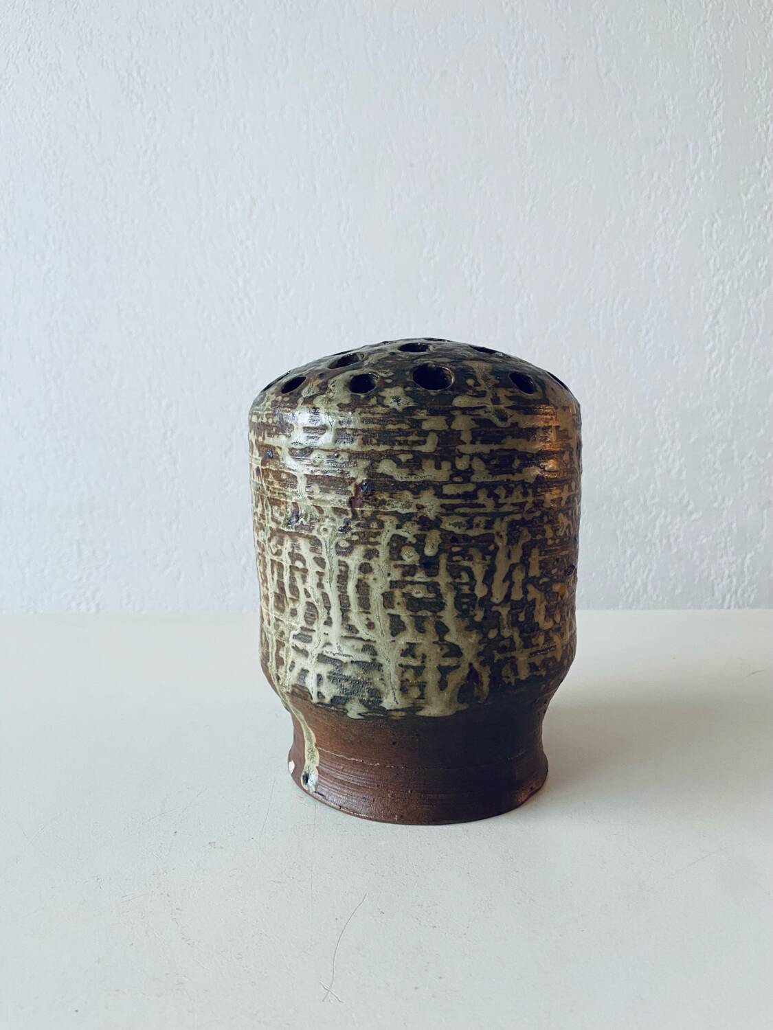 Large stoneware flower vase signed Bodin