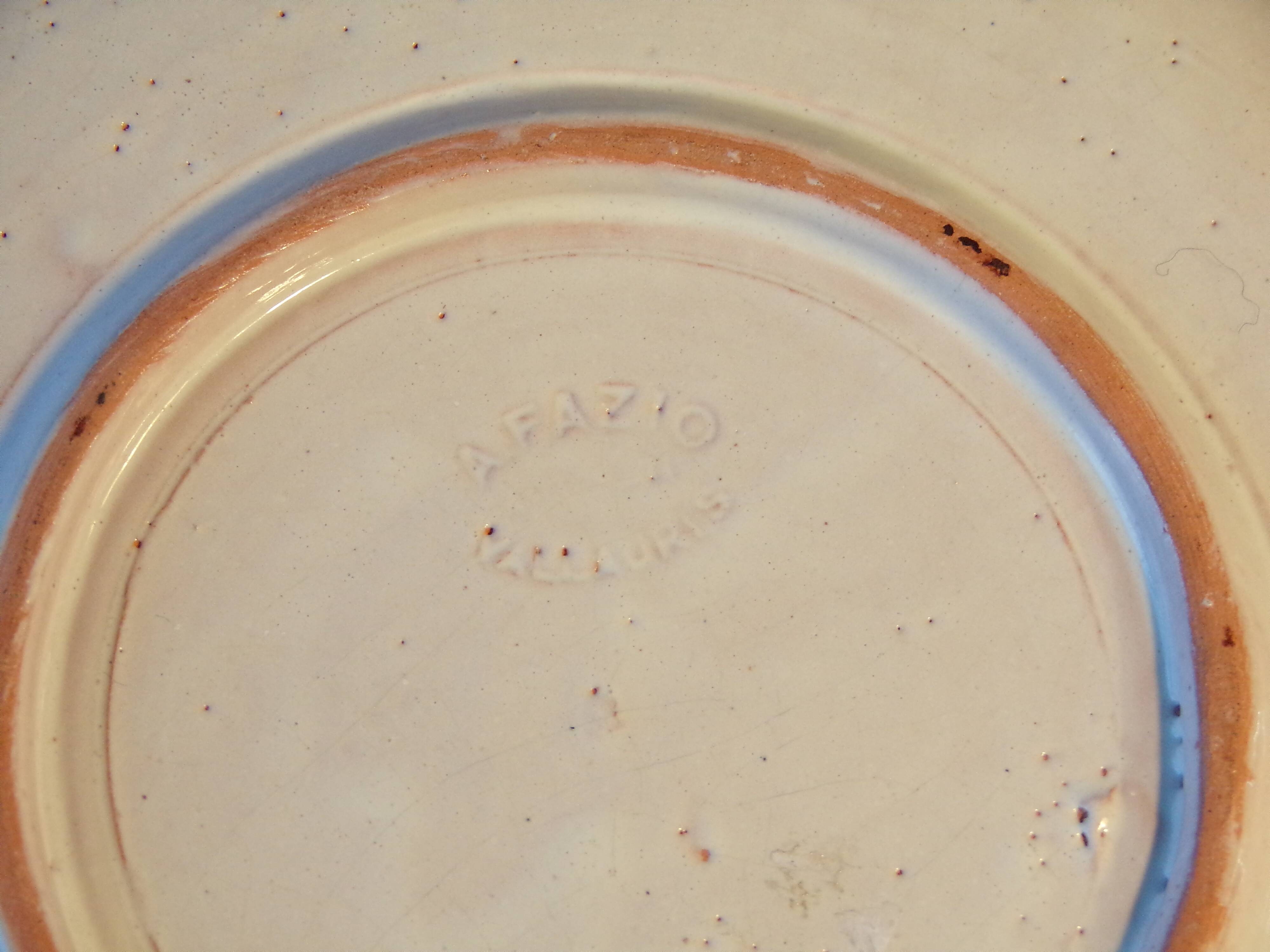 Assiette céramique par Antoine Fazio Vallauris Ø20.5cm