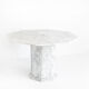 Vintage octagonal table in white marble. France, 70s