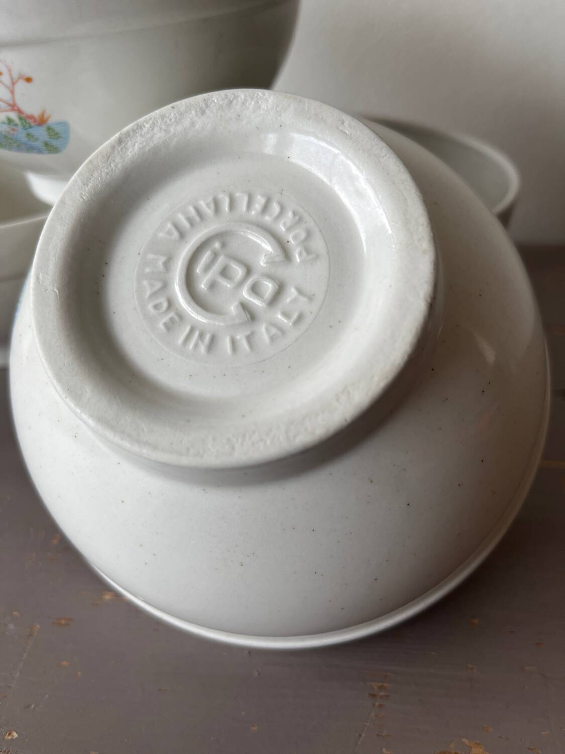 4 bols anciens en porcelaine italienne Cipa
