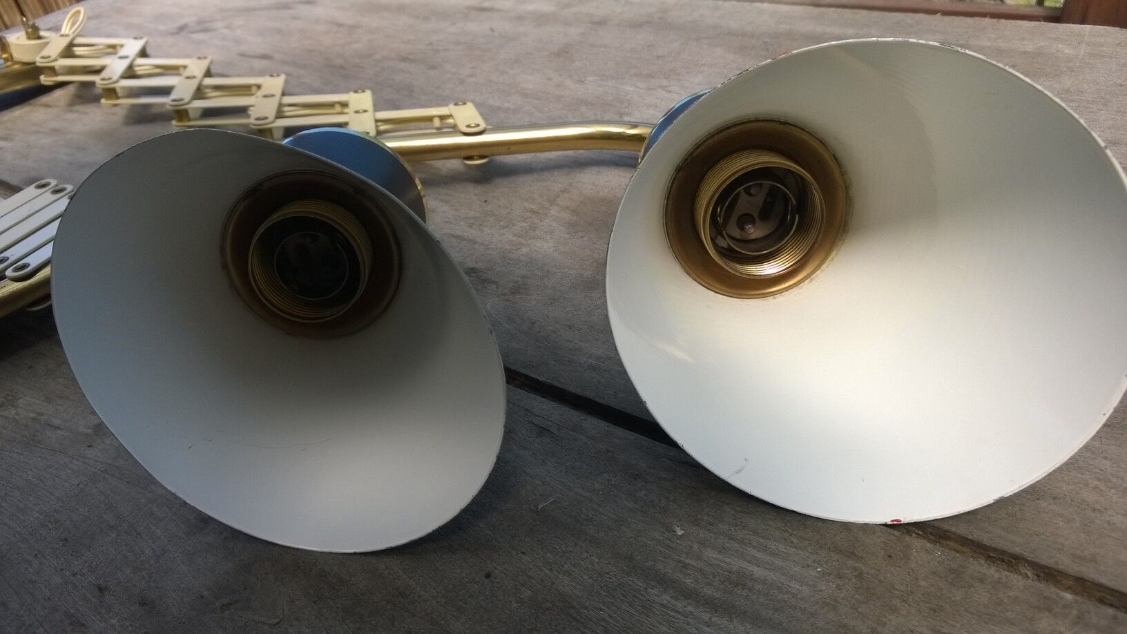 Lot of 2 stretchy wall sconces 1950s