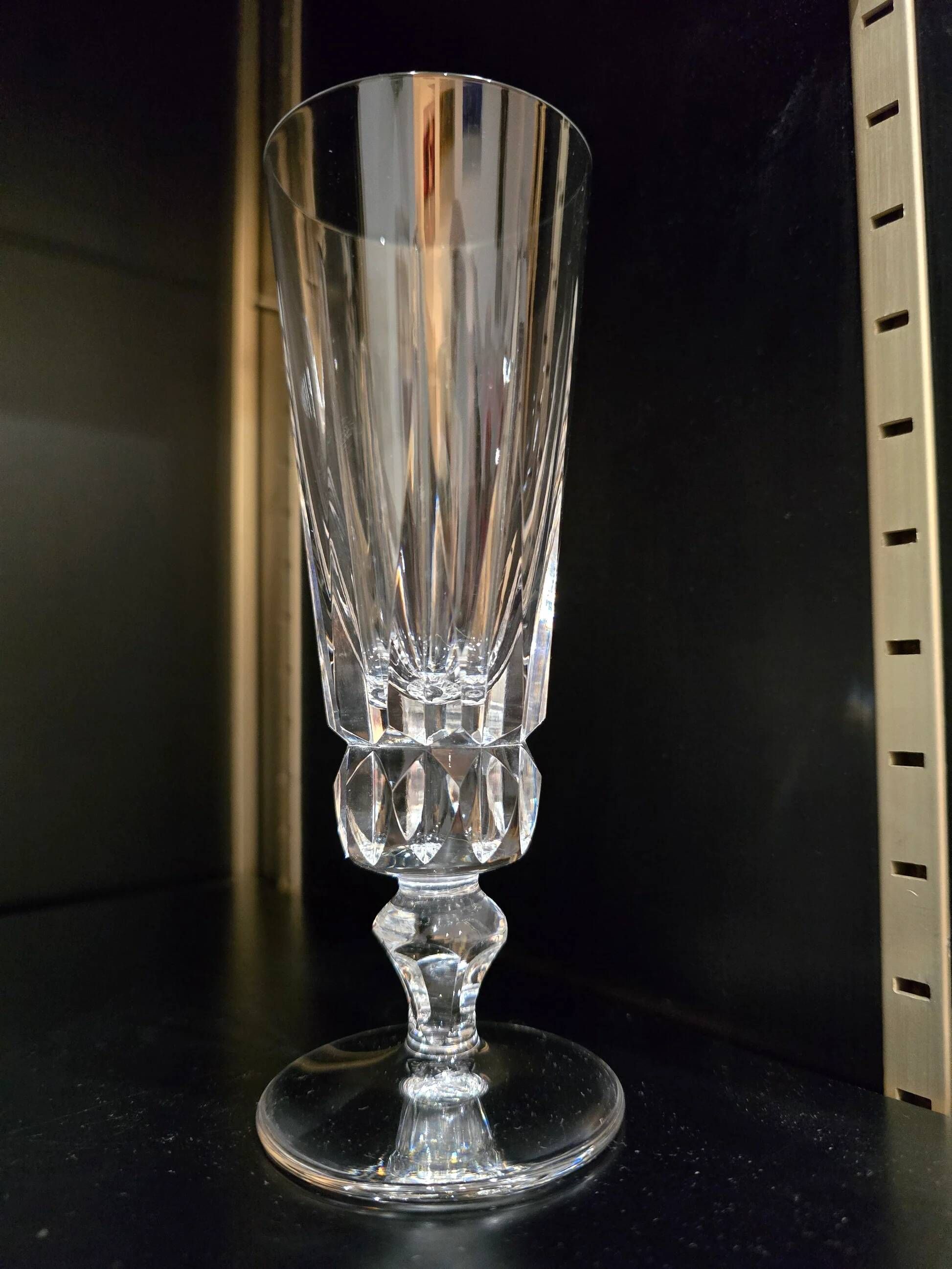 12 Saint-Louis Guernesey model champagne flutes in cut crystal
