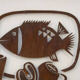 Decorative metal panel titled "Natumo". Contemporary work.