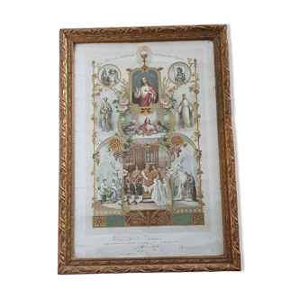 Religious chromolithograph representing the Sacred Heart