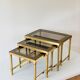 Brass and smoked glass trundle table
