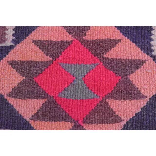 1970s Vintage Turkish Hand-Knotted Wool Cotton Pink Runner Rug 91x312