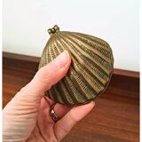 Boîte vintage en laiton en forme de coquillage