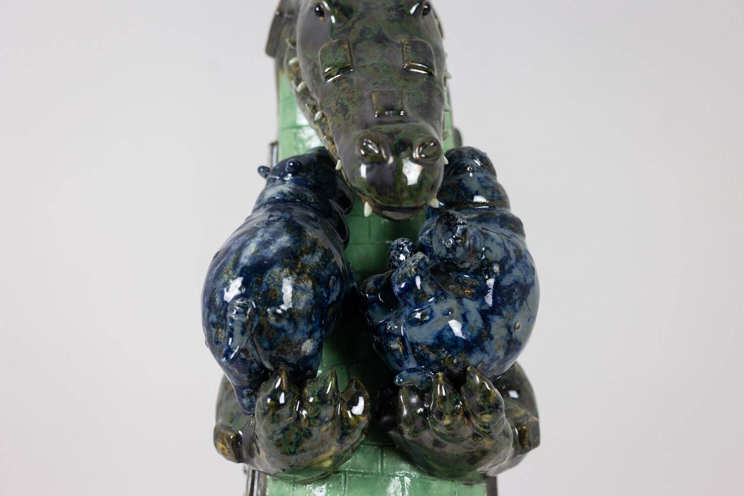 Valérie Courtet. Crocodile carrying hippos. Contemporary.