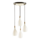 Italian vintage chandelier in opaline glass,  mid century modern 1970s