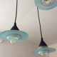 Waterfall chandelier 3 saucers in glass paste 70s-80s