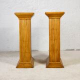 Pair of rattan pedestals 60s