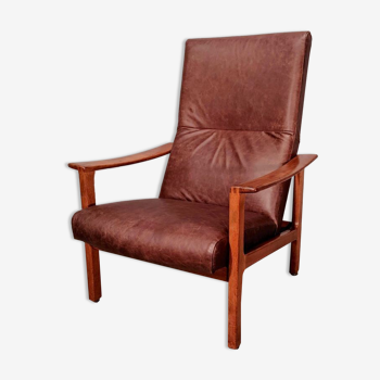 Fauteuil en cuir club de Bröderna Andersson années 1960