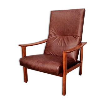 Fauteuil en cuir club de Bröderna Andersson années 1960