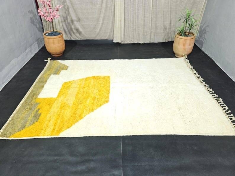 Tapis en laine naturelle marocaine fait main taille 200 x 300 cm