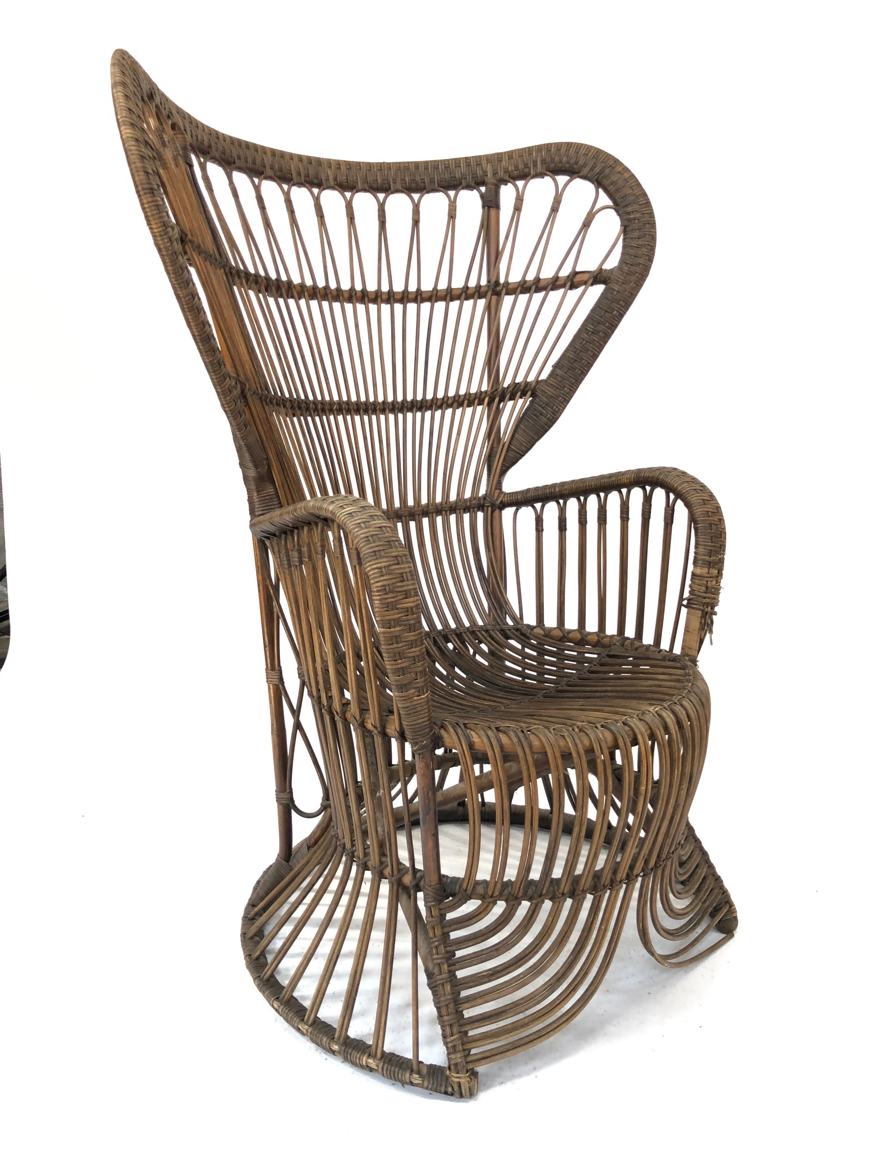 Armchair in rattan