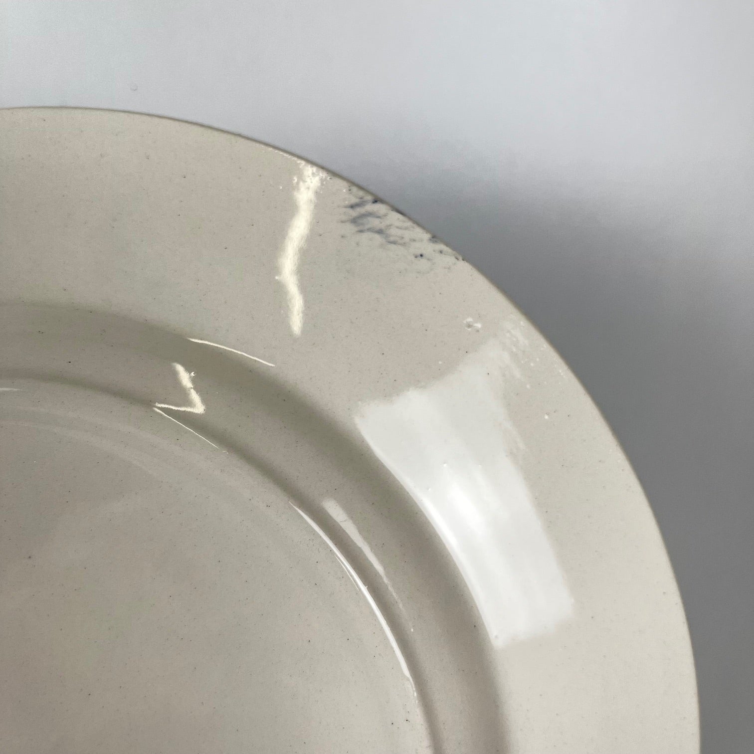 Set of 6 flat plates "English style" blue, Lunéville