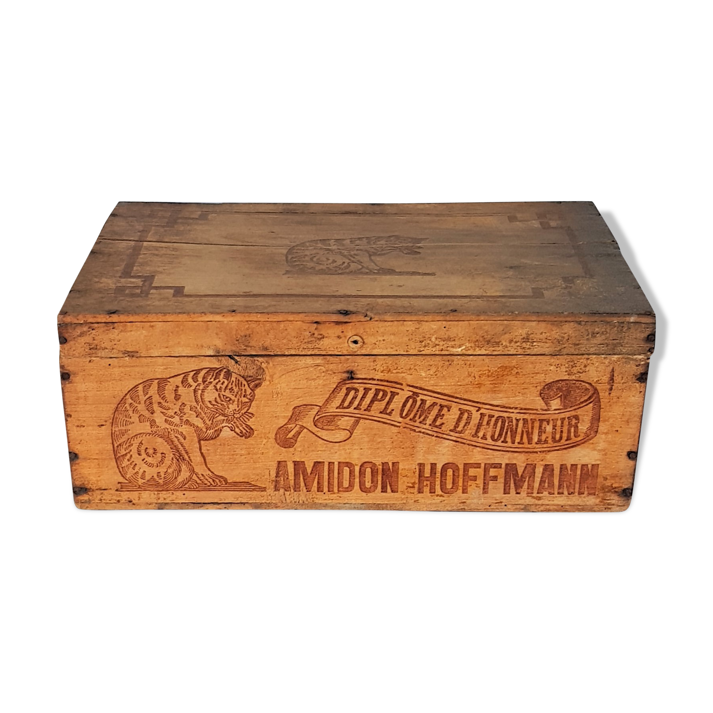 Advertising wooden box