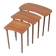 Set of 3 asymmetrical teak nesting tables / side tables / Mid Century Danish Modern Design / 1950s / 1960s