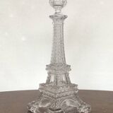 Eiffel Tower shaped candlesticks made by the Portieux crystal factory