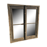 Miroir fenêtre en chêne ancienne 118x140cm
