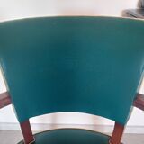 pair of green bridge armchairs