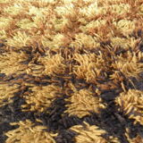 Scandinavian rug wool Rya yellow orange pop 92 x 162 cm