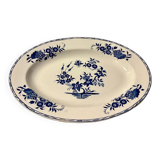Antique oval Boch platter – “Grand Bouquet” decoration