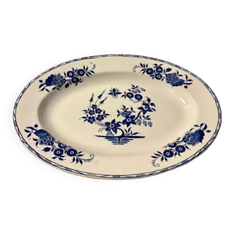 Antique oval Boch platter – “Grand Bouquet” decoration