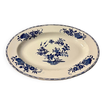 Antique oval Boch platter – “Grand Bouquet” decoration