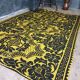 Wool handwoven yellow rug Romanian rug. Teppich. Tapis roumain. Romania
