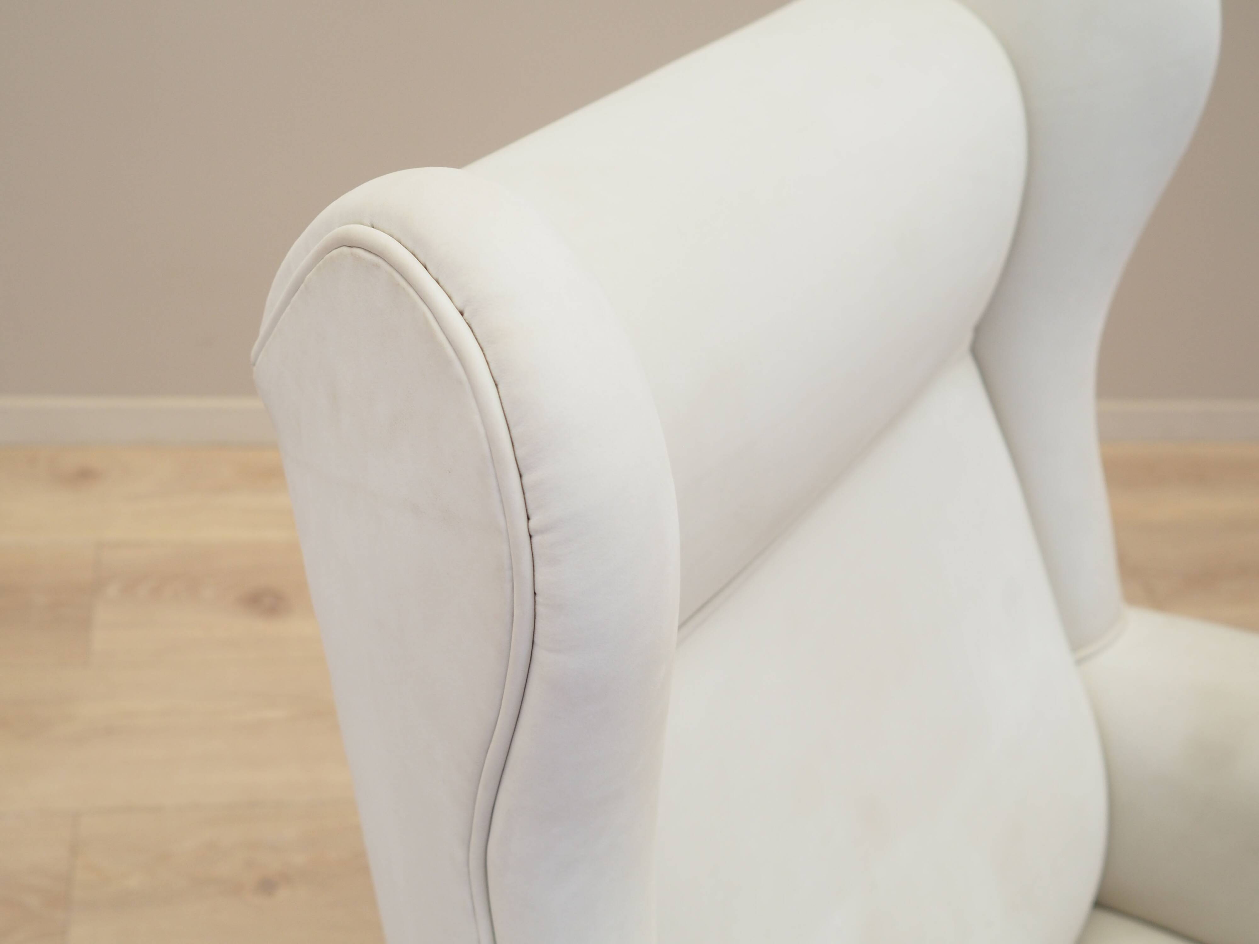 White armchair, Italian design, 1980s, production: Italy
