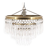 Crystal and brass tassel chandelier, 1930s