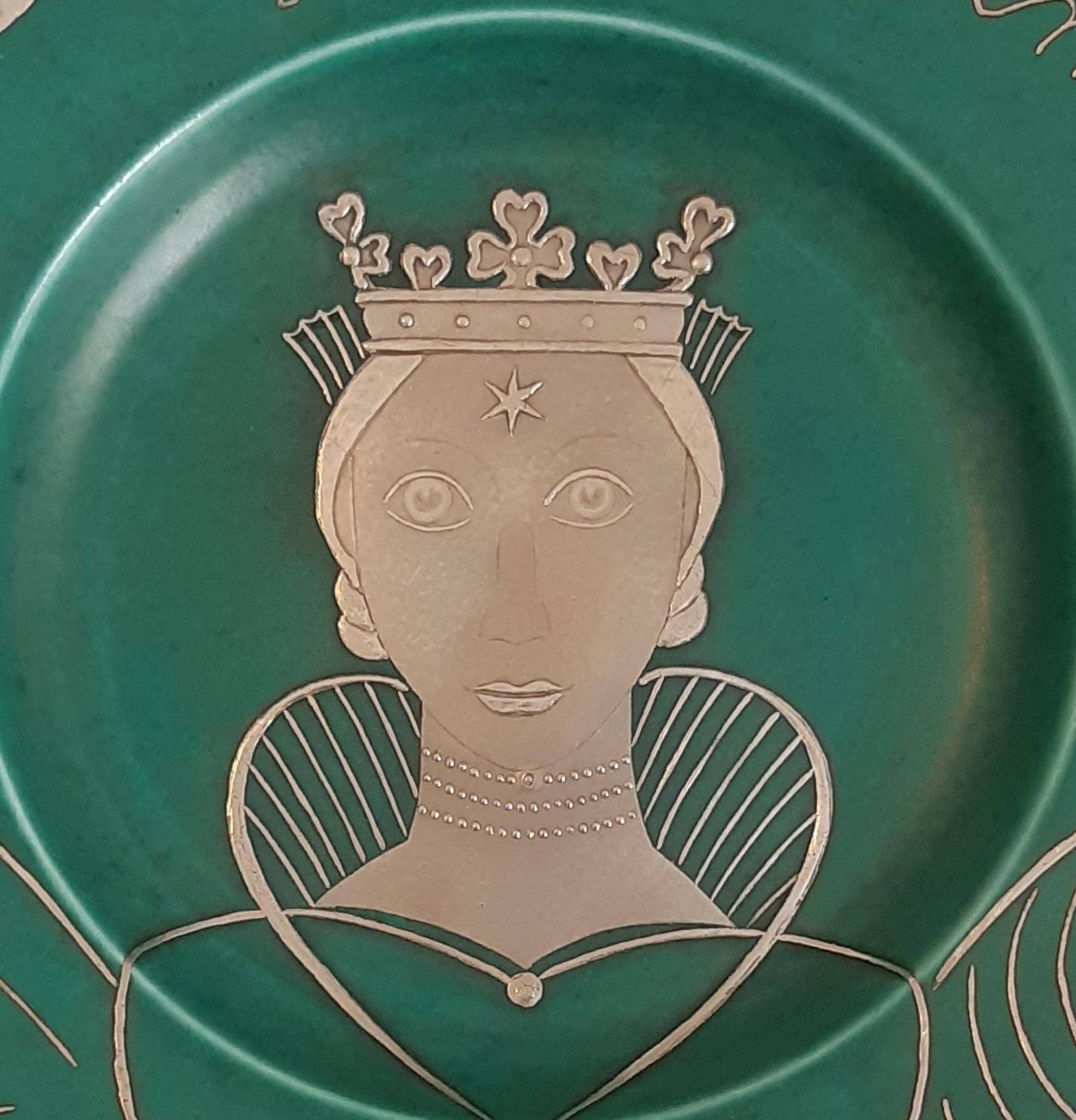 Plate Wilhelm Kage "ARGENTA" Gustavsberg Sweden 1940s. Signed