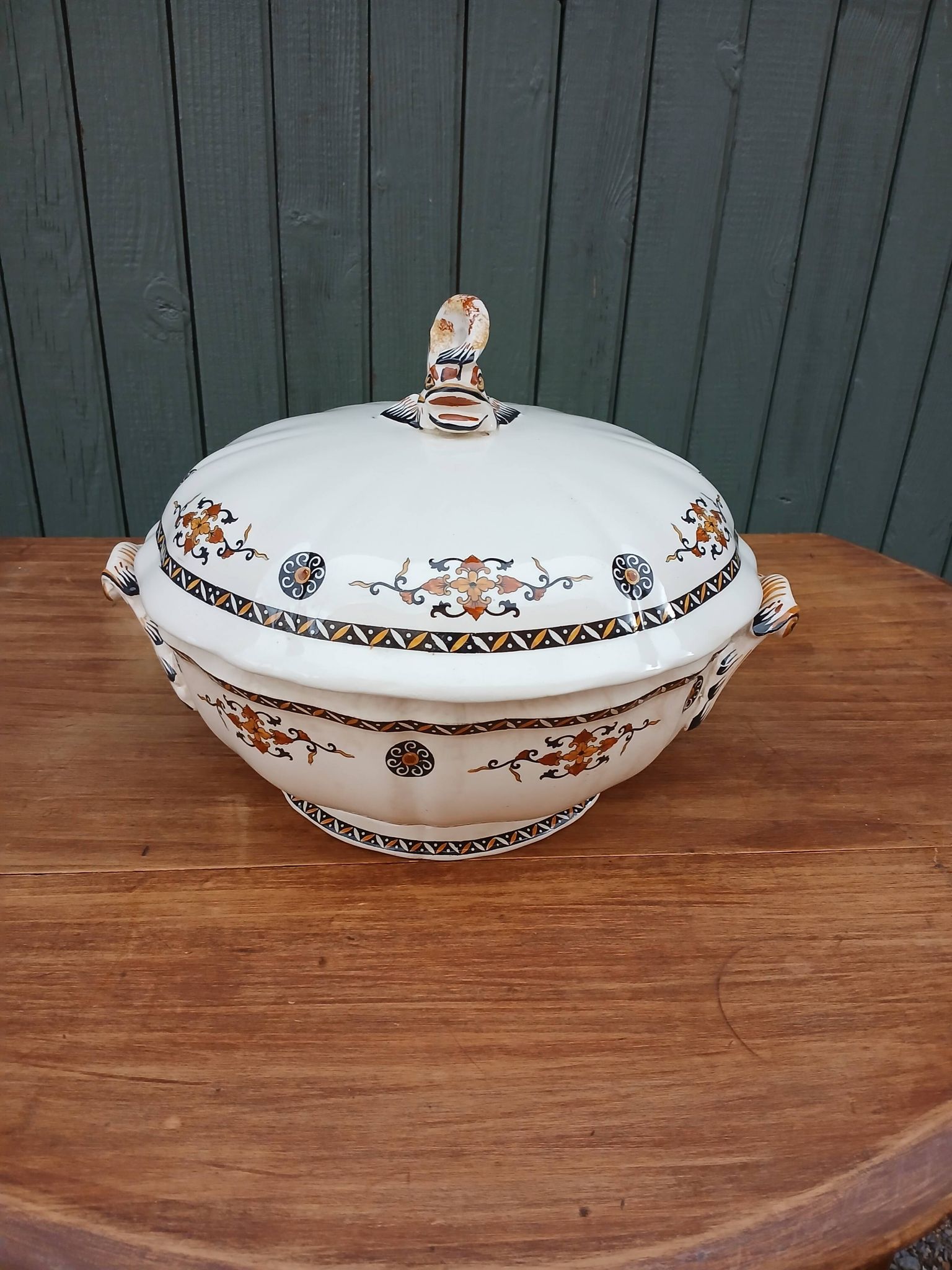Large antique soup tureen Gien
