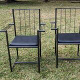 Duo of postmodern armchairs, vintage design from the 80s