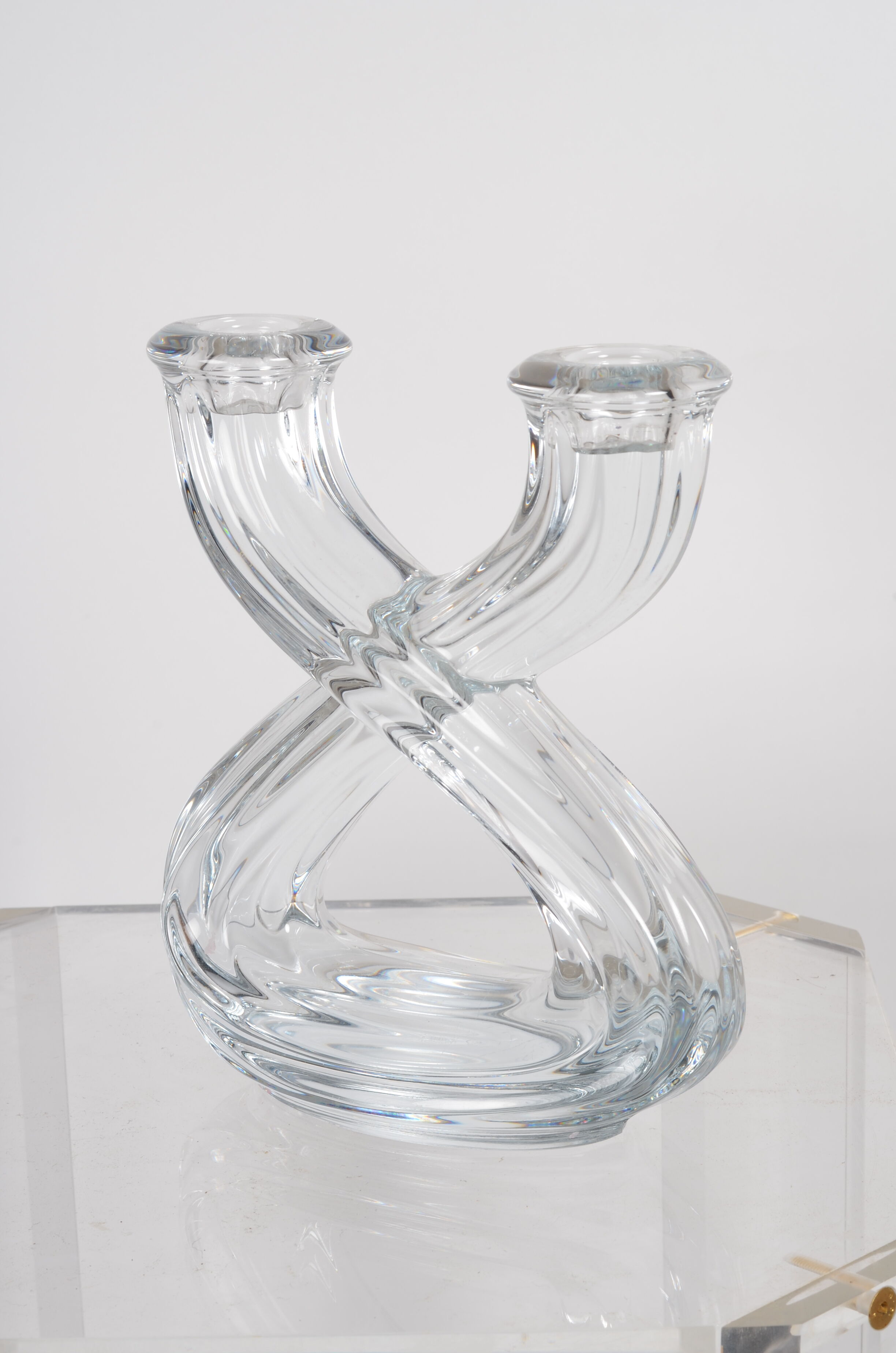 Double candle holder in Vannes crystal