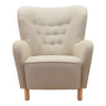 Fauteuil beige, design scandinave, production : Danemark