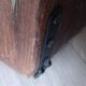 High old brown wall display case old teak wood