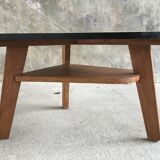 Modernist free-form tripod coffee table 2 trays - 1950
