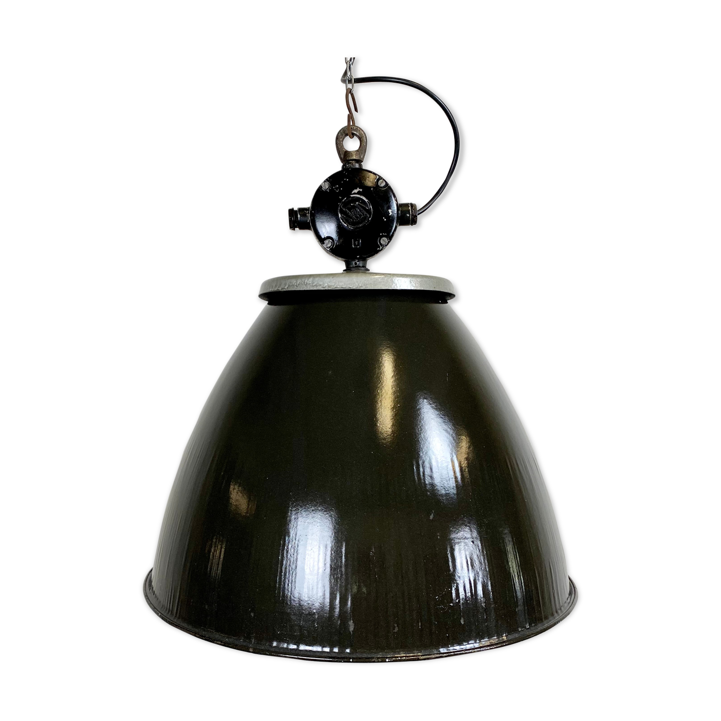 Vintage industrial factory lamp, 1960s