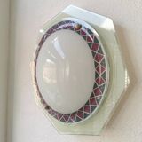 Applique murale plafonnier en verre vintage années 80