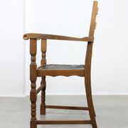 Chaises médiévales vintage en chêne, lot de 4