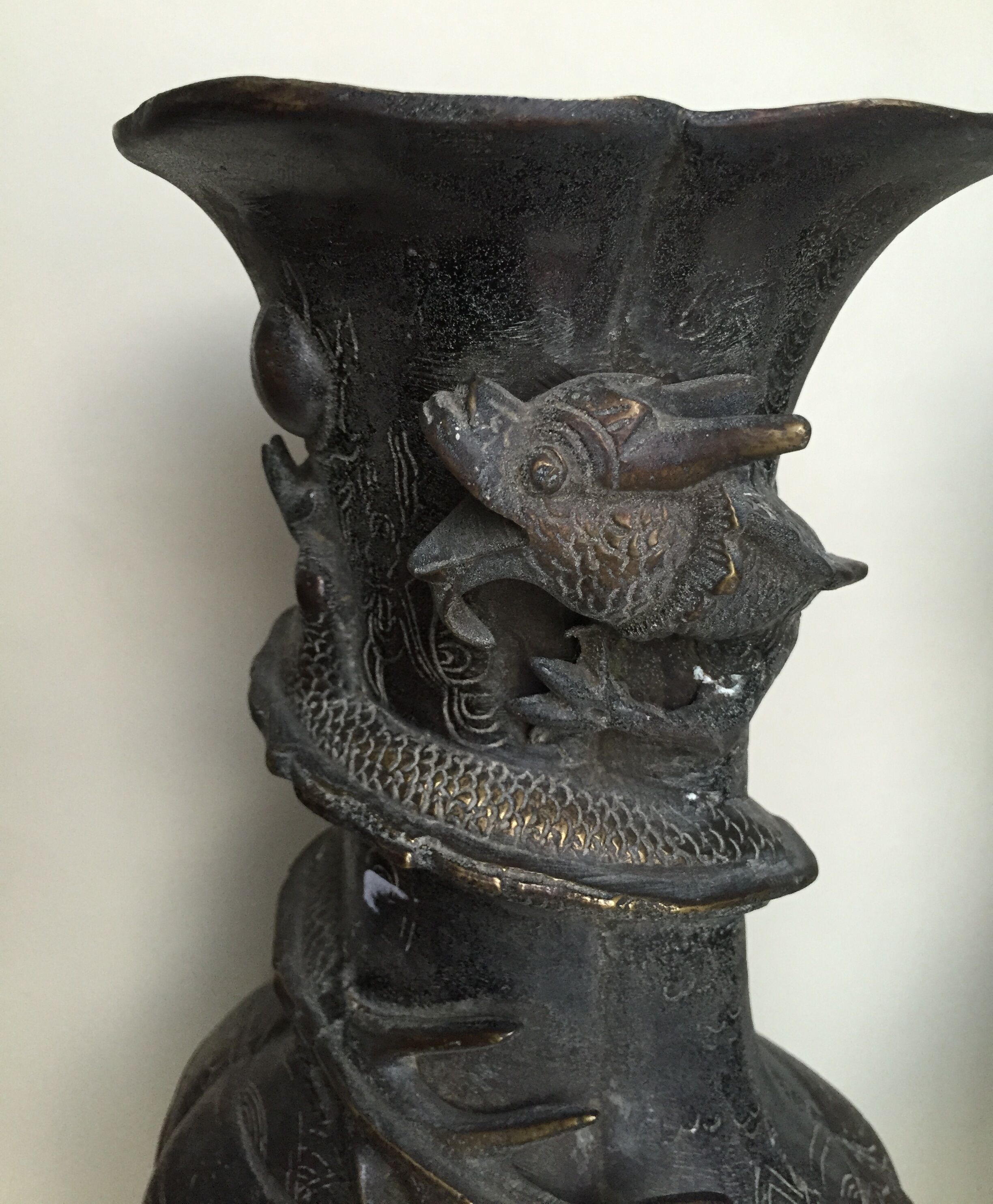 Pair of large bronze vases