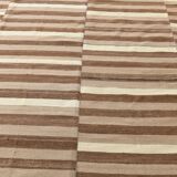 10x13 Dark Brown & Beige Vintage Kilim Rug, 311x394Cm